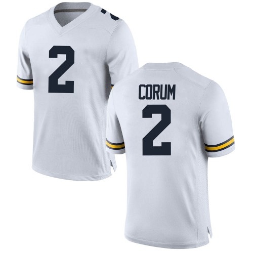Blake Corum Michigan Wolverines Men's NCAA #2 White Game Brand Jordan College Stitched Football Jersey RWK3854RI